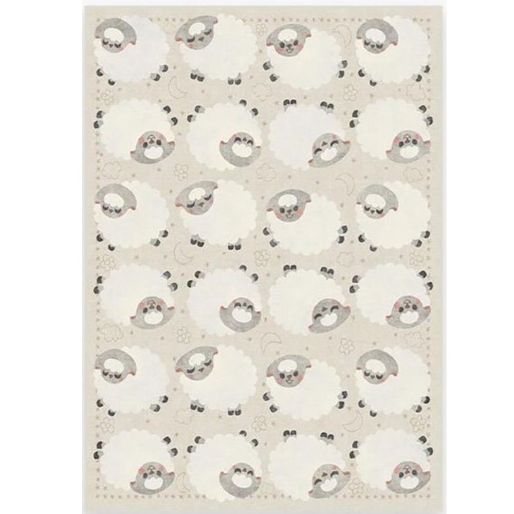 Ruggable Sleepy Sheep Soft‎ White Nursery Rug 8x10